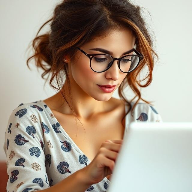 Mujer analizando en su portátil los resultados de la web de su clínica estética mediante herramientas de analítica